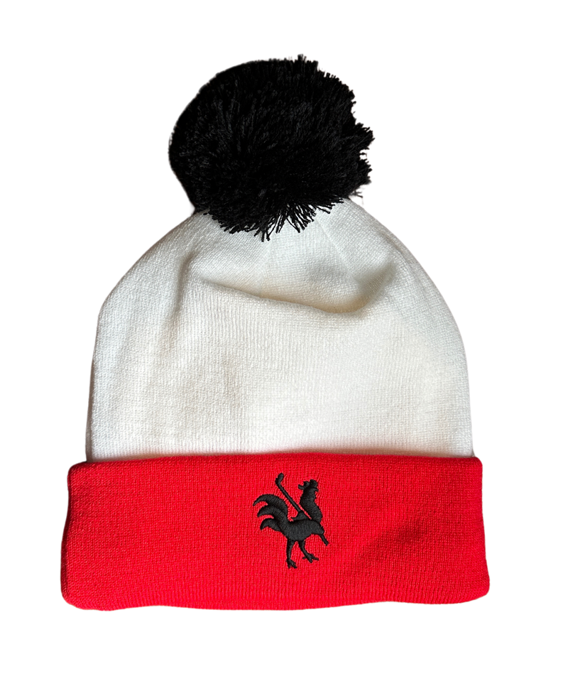 Winter Toque White Red Canada - Red Rooster Golf Inc.
