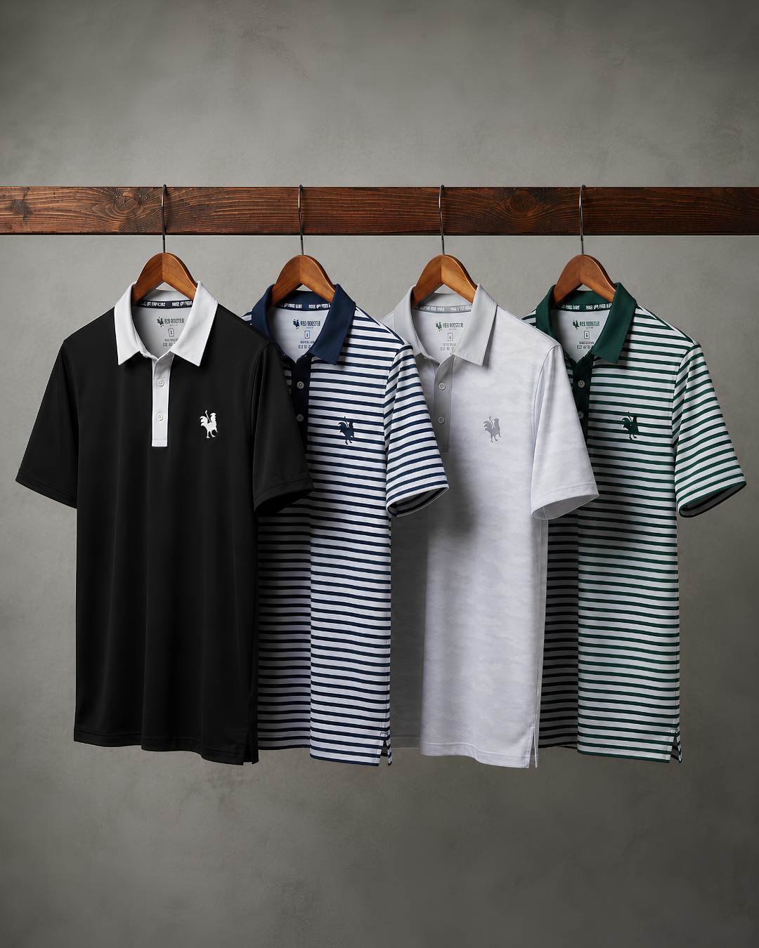 Red Rooster Golf performance polo collection