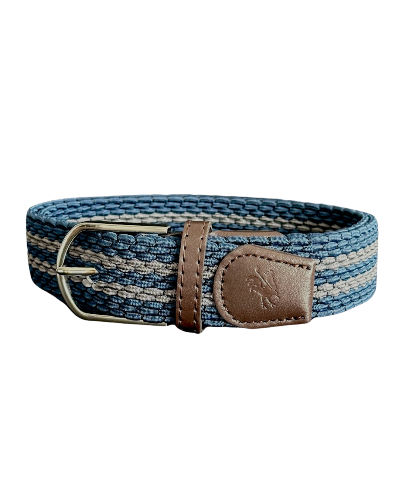 Braided golf belt in brown leather