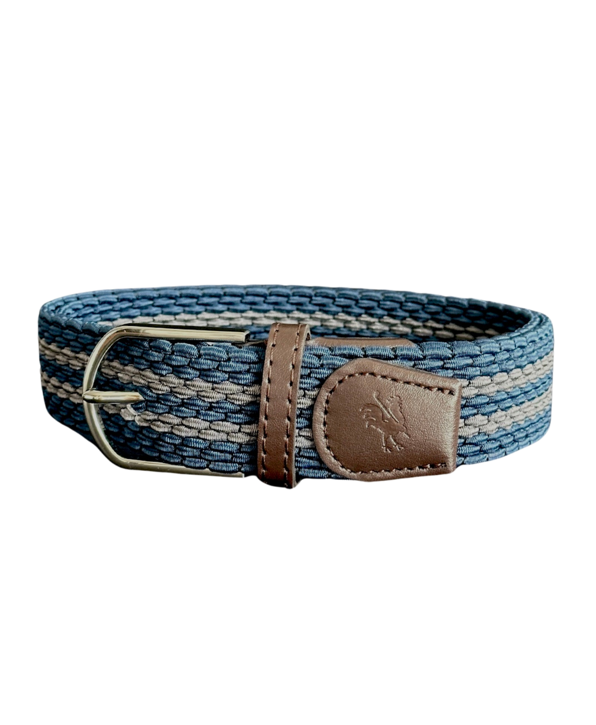 Braided golf belt in brown leather