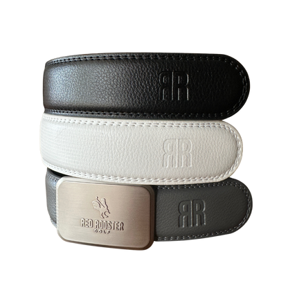 Leather Belt - 3 pack Black Grey White Canada - Red Rooster Golf Inc.